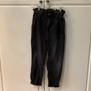 Black Zara Z1975 Baggy Paperbag Jeans